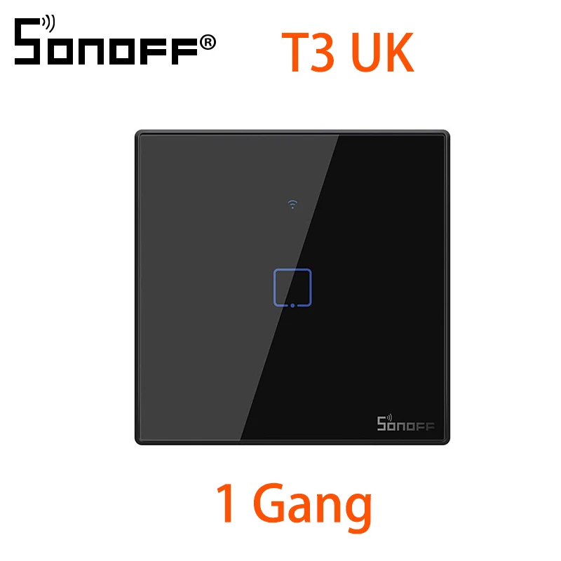 Sonoff New T3US T3EU UK 120 Size 1/2/3 gang TX 433Mhz RF Remoted Controlled Wifi Switch With Border Works With Alexa Google Home - Комплект: T3UK 1C