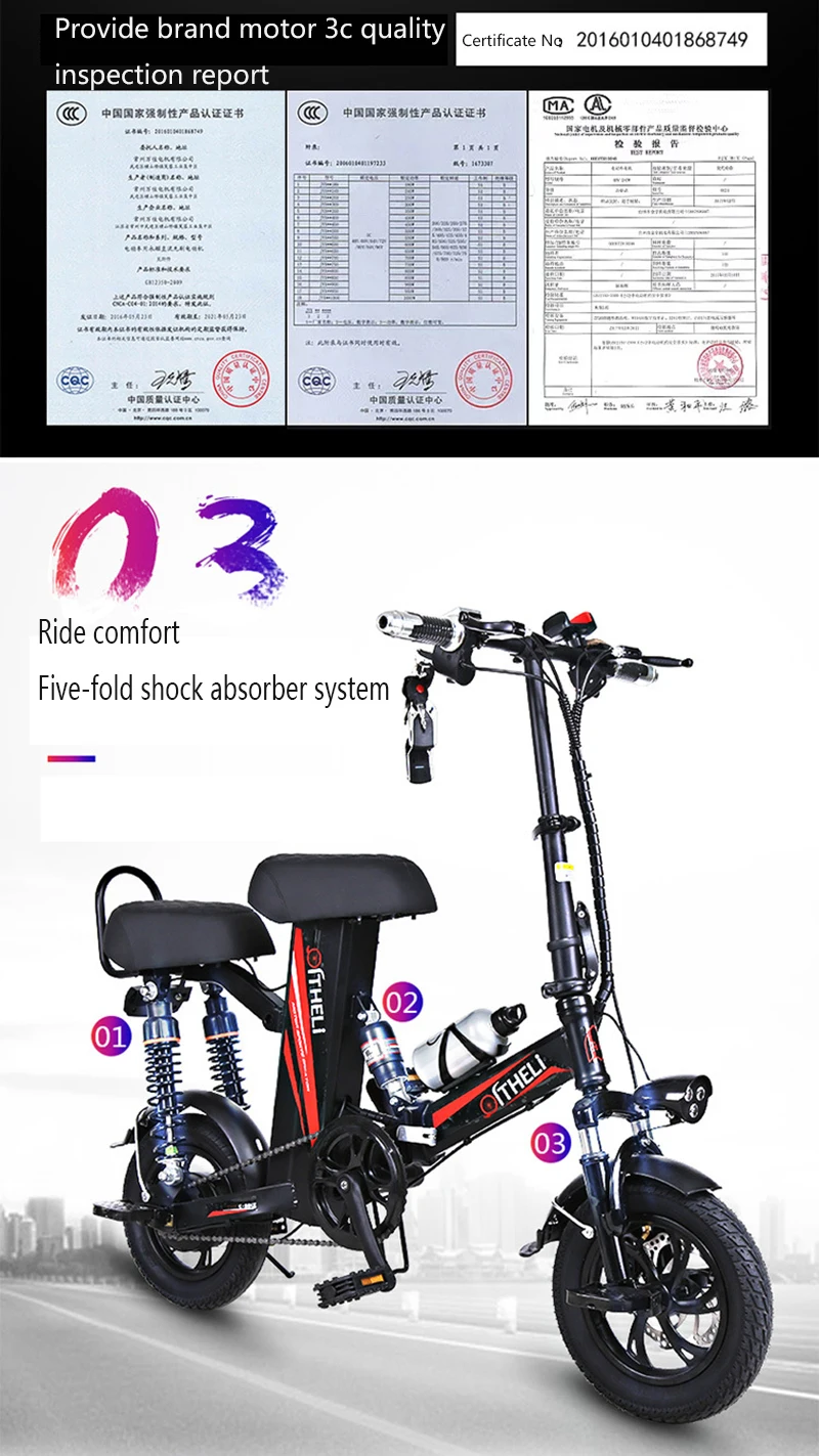 Perfect Folding 48V 600W camping electric bicycle lithium battery motorcycle electric moped for men and women small two seats car 3