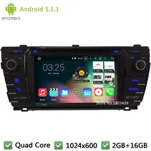 Quad core WIFI FM Android 5.1.1 2Din 1024*600 RDS Car DVD Player Radio Stereo PC Audio Screen GPS For TOYOTA Corolla 2013-2015