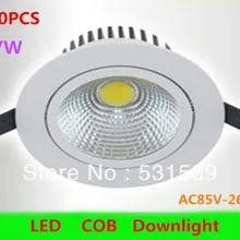 10 ШТ. 7 Вт LED COB Потолочное освещение Холодный Белый/Теплый Белый СВЕТОДИОДНЫЙ Точечный Светильник AC85V-265V