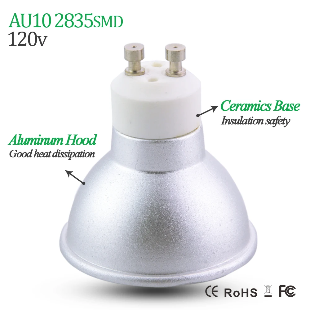 AC110V 100V 127V 5W 7W GU10 Светодиодная лампа SMD2835 СВЕТОДИОДНЫЙ прожектор Теплый/белый