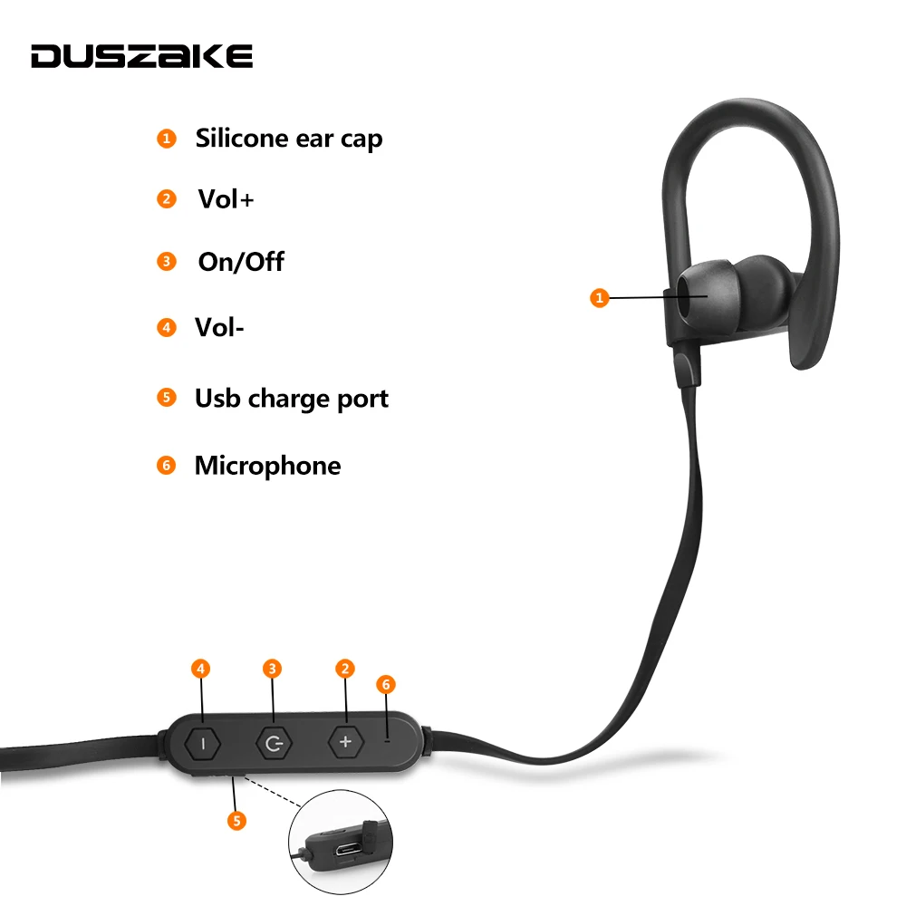 Duszake LY 15 Спортивные Беспроводные наушники водонепроницаемые bluetooth ушные крючки