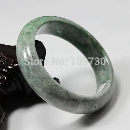 

Free Shipping 001571 Certified Grade "A" Natural Green Jadeite Fine Stone Gems Bangle Bracelet ()