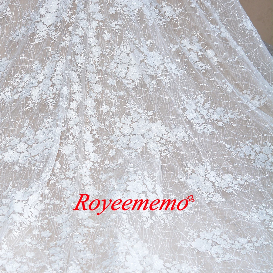 Роскошный дизайн бальное платье 3D цветок кружева свадебное платье с длинным рукавом Королевский поезд свадебное платье напрямую с фабрики по индивидуальному заказу платье