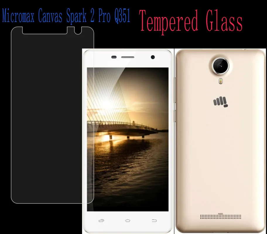 

Ultra-thin Tempered Glass Film Explosion-proof Screen Protector For Micromax Canvas Spark 2 Pro Q351 protective case cover