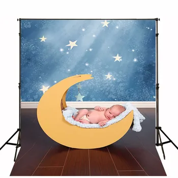 

TR 8x8ft Photographic Background Custom Baby Moon Bed Star Photo Backdrops Newborn Wood Floor Background Child Photo Studio Prop