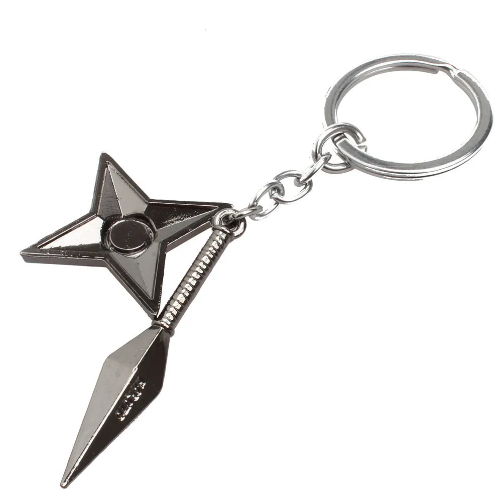

2019 New Anime Naruto Shuriken Keychain Sasuke Mini Weapon Keyring llaveros hombre chaveiro para carro brelok key