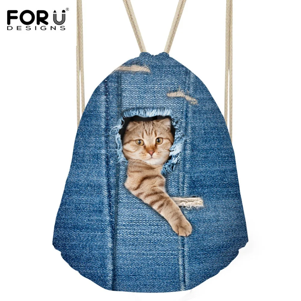 FORUDESIGNS/настроить печати для женщин Drawstring мешок небольшой рюкзаки для детей обувь девочек повседневное пляжная сумка Mochila Sac dos