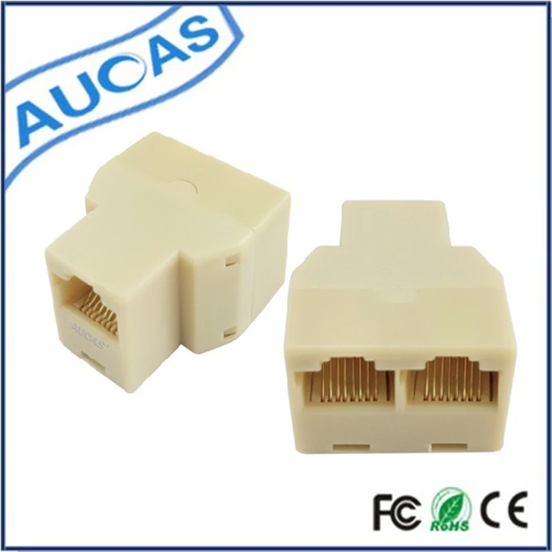 AUCAS 30 шт. RJ45 Сплиттер Модульный адаптер(3 способа) LAN Ethernet разъем адаптера 8P8C сетевой модульный разъем 1 до 3 способ