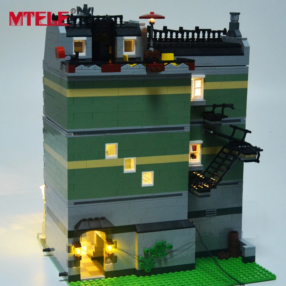 Брендовый светодиодный светильник MTELE комплект для 10185 Green Grocer House Building Blocks