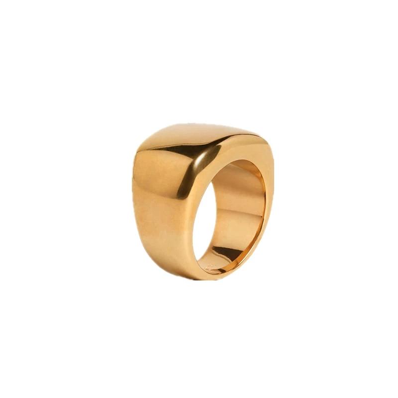 

European and American niche 2019 new simple light-faced metal wide ring female retro cold style vintage ring