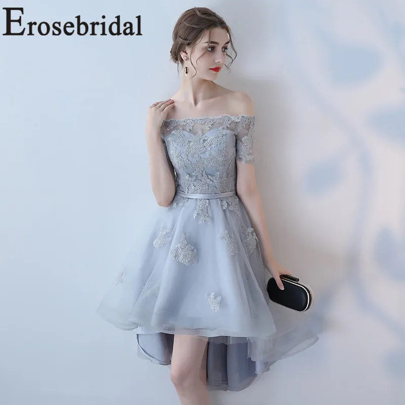 Erosebridal/платье для выпускного вечера с низким вырезом, новинка, вечерние платья со шнуровкой на спине, простая аппликация, лиф, короткий рукав, 48 часов