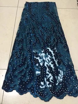 

Green Nigerian French Lace Fabrics 2018 African Tulle Lace Fabric High Quality velvet African Lace Wedding Fabric For Dress