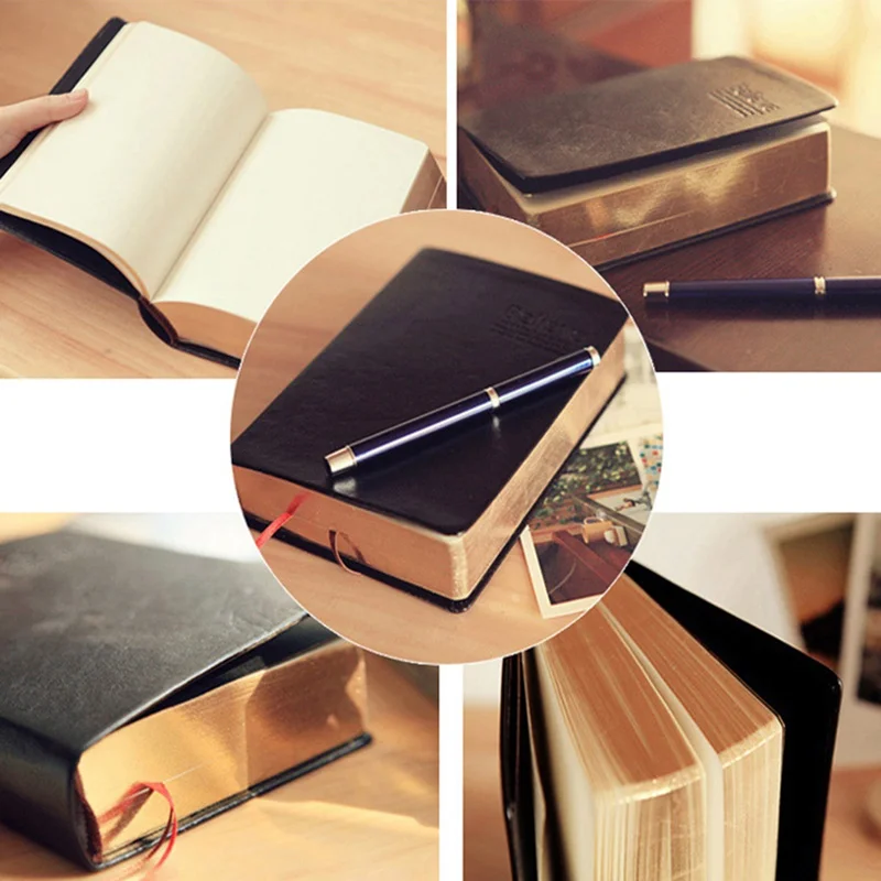 

Vintage Thick Paper Notebook Notepad Leather Bible Diary Book Zakka Journals Agenda Planner School Office Stationery Supplies
