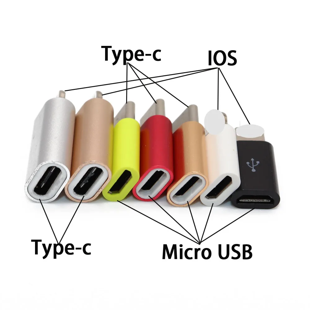 TingDong Micro USB To Type C/IOS Adapter For iPhone/Android Data Cable Converter Adapter Type C To Micro USB