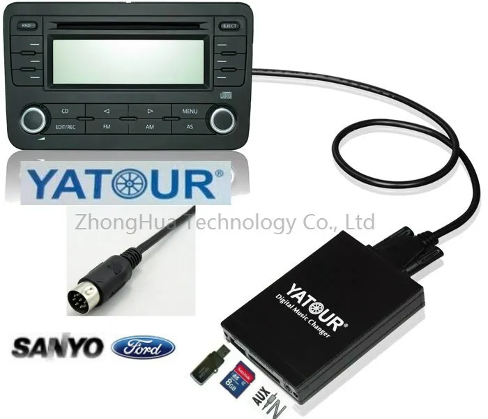 Yatour цифровой автомобильный аудио USB стерео для Sanyo Ford Fiesta SD AUX CD Changer Bluetooth адаптер Интерфейс kit-MP3 интеграции