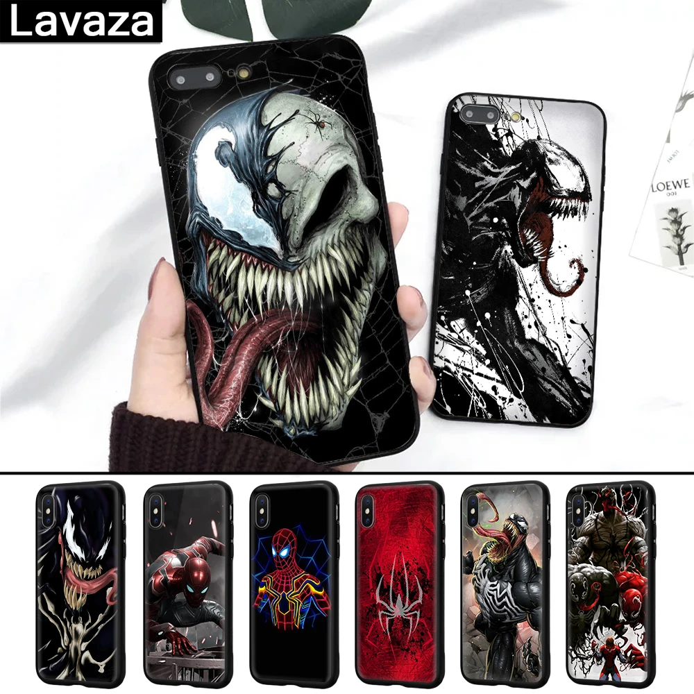 

Lavaza Batman and Venom Silicone Case for iPhone 5 5S 6 6S 7 8 Plus X XR XS Max