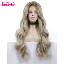 Imstyle Ombre Blonde Wig Long Loose Wave Synthetic Lace Front Wig For Women Heat Resistant Fiber Natural Lace Wig Daily Wigs Imstyle Ombre Blonde Wig Long Loose Wave Synthetic Lace Front Wig For Women Heat Resistant Fiber Natural Lace Wig Daily Wigs