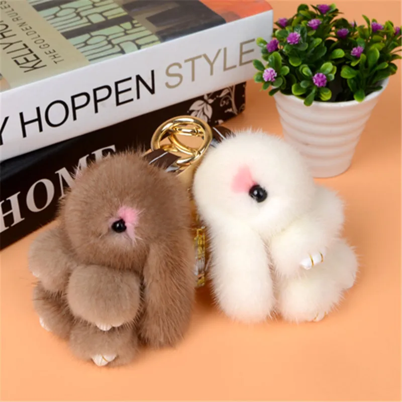 

Super adorable Bunny Rabbit dead hair mink fur pendant jewelry ornaments car keyring decoration pendant bag around 8 CM 11 CM