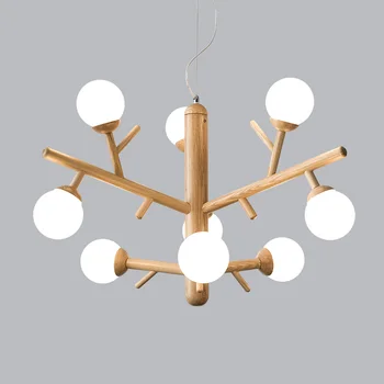

Branch chandelier Nordic modern bedroom solid wood living room table magic beans molecular lamp