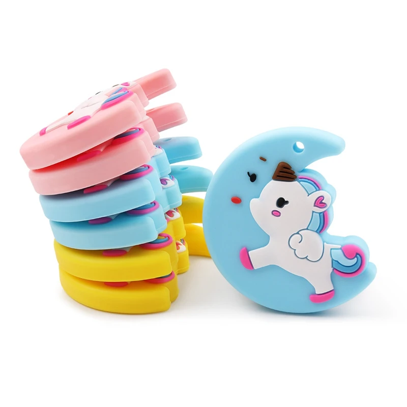 TYRY-HU-1PC-Cute-Moon-Unicorn-Teether-BPA-Free-for-DIY-Baby-Pacifier-Chain-Food-Grade (2)