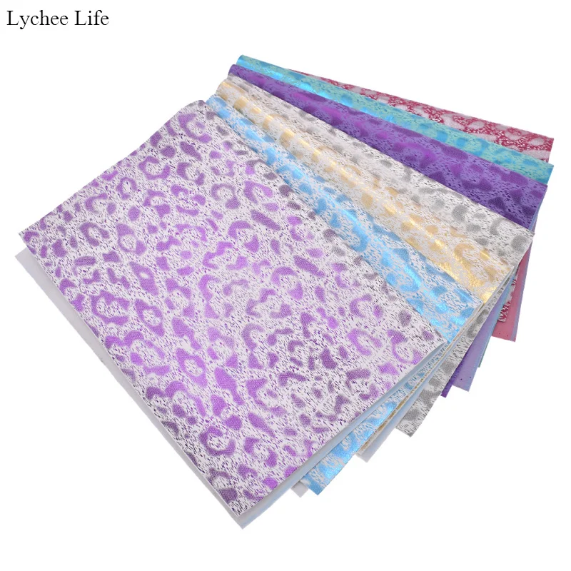 

Lychee Life Leopard Pattern A4 PU Leather Fabric For Garment Crafts Decor DIY Patchwork Clothes Accessories For Women