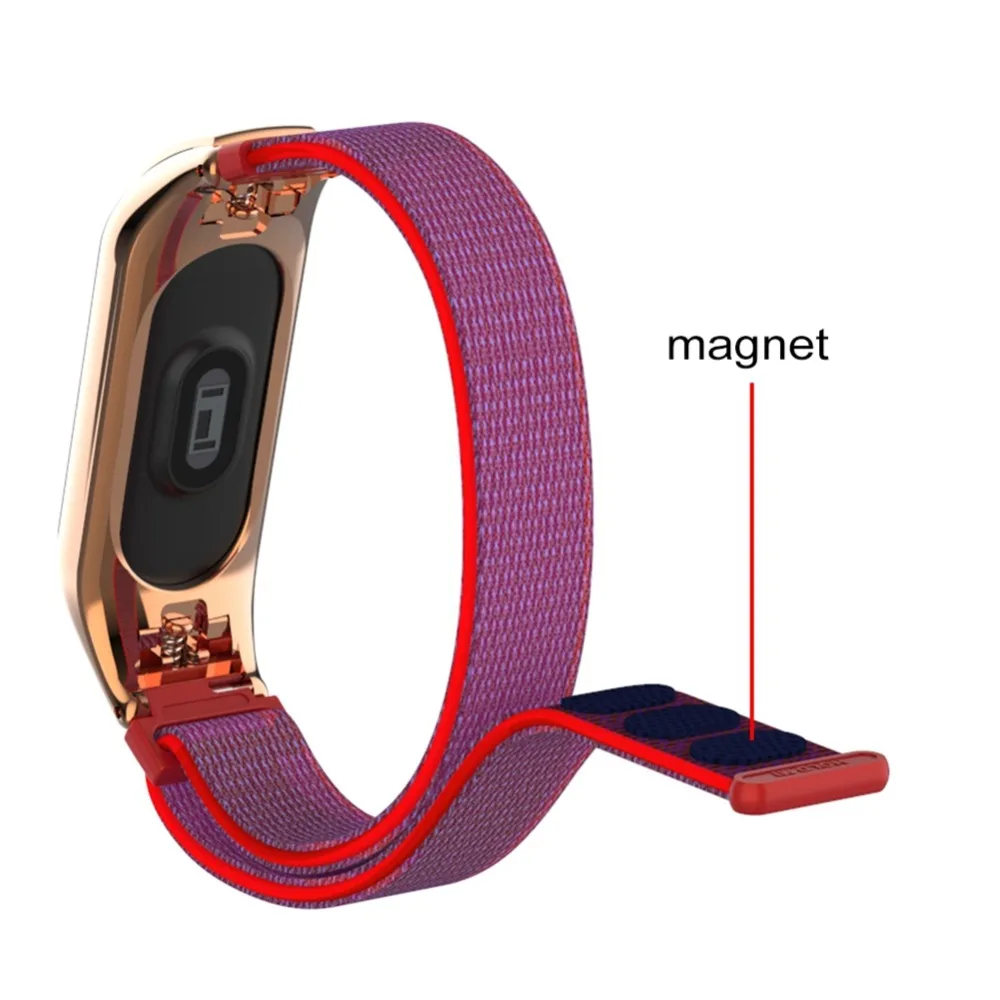 Нейлоновый ремешок на запястье для Xiaomi mi band 3 магнитный браслет сменный часов