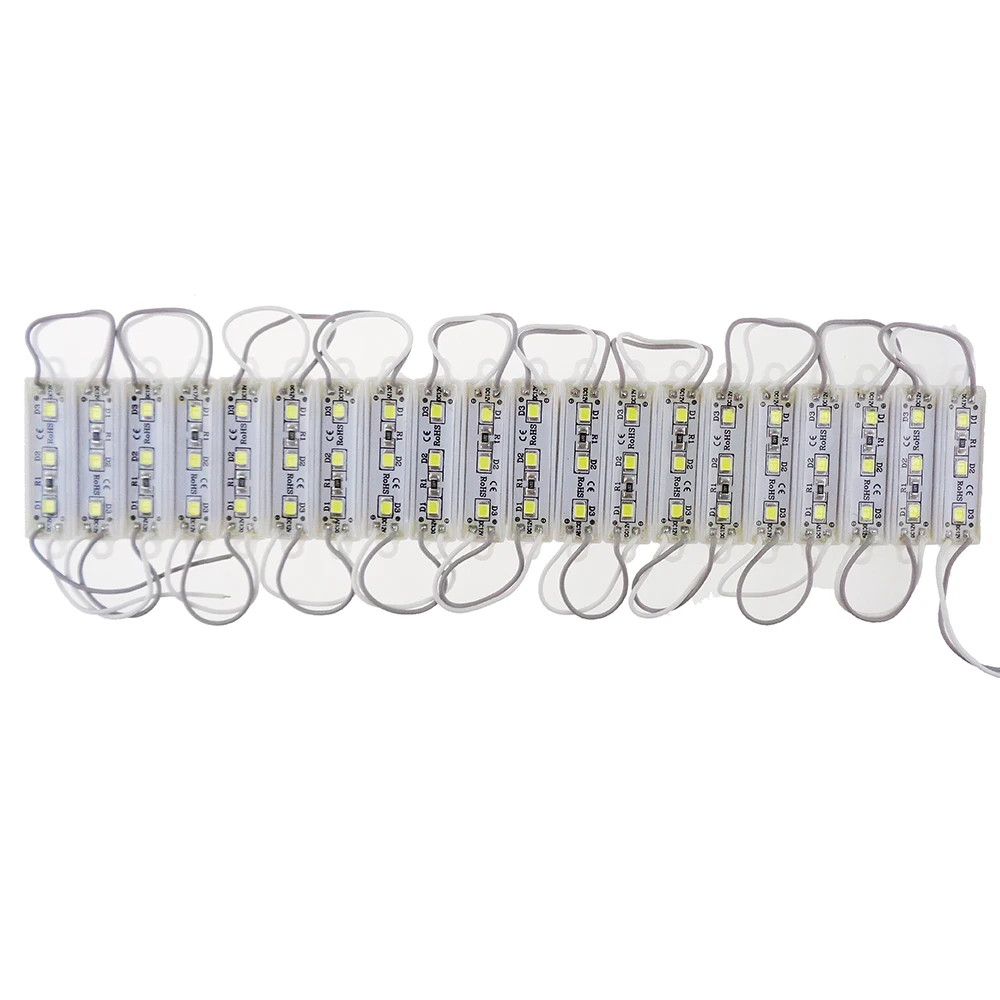 100 шт. светодиодный модуль 3528 smd чип 3 светодиода блок DC12V белый цвет