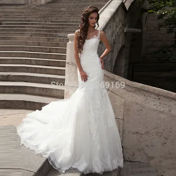 

Sexy Backless Wedding Dress Vestido De Novia High Quality Lace Mermaid Wedding Dresses Court Train Robe De Mariage Bridal Gowns