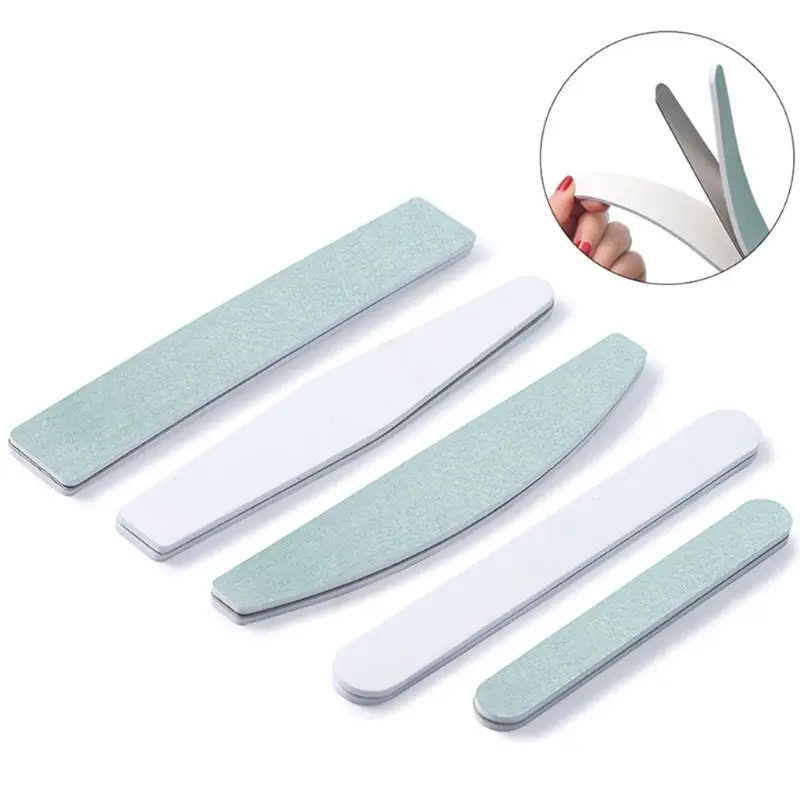 

10Pcs Professional Nail File Strap Rubber With Iron For Manicure UV Gel Varnish File Sandpaper Tool Nail Files 5 Styles #11