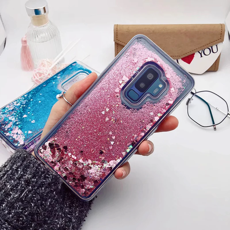 for Samsung Galaxy S9 case Back cover Bling Glitter Dynamic Quicksand Liquid Case for samsung S9 plus cover Galaxy S9 coque (17)