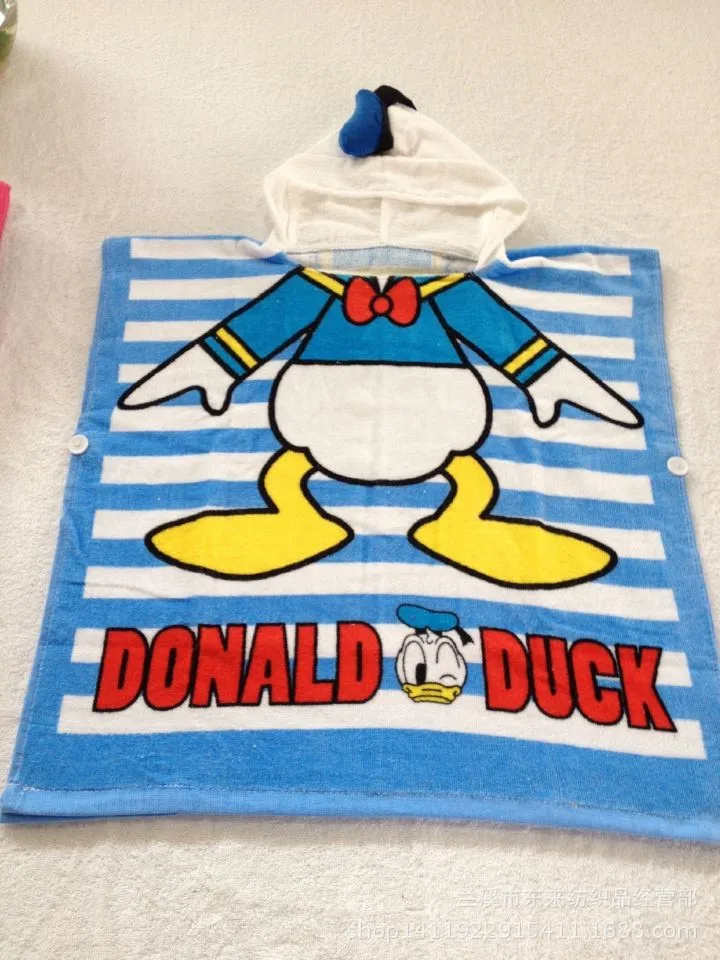 Donald Duck Animal Baby Bathrobe Children Beach Towel Soft Cotton Kids