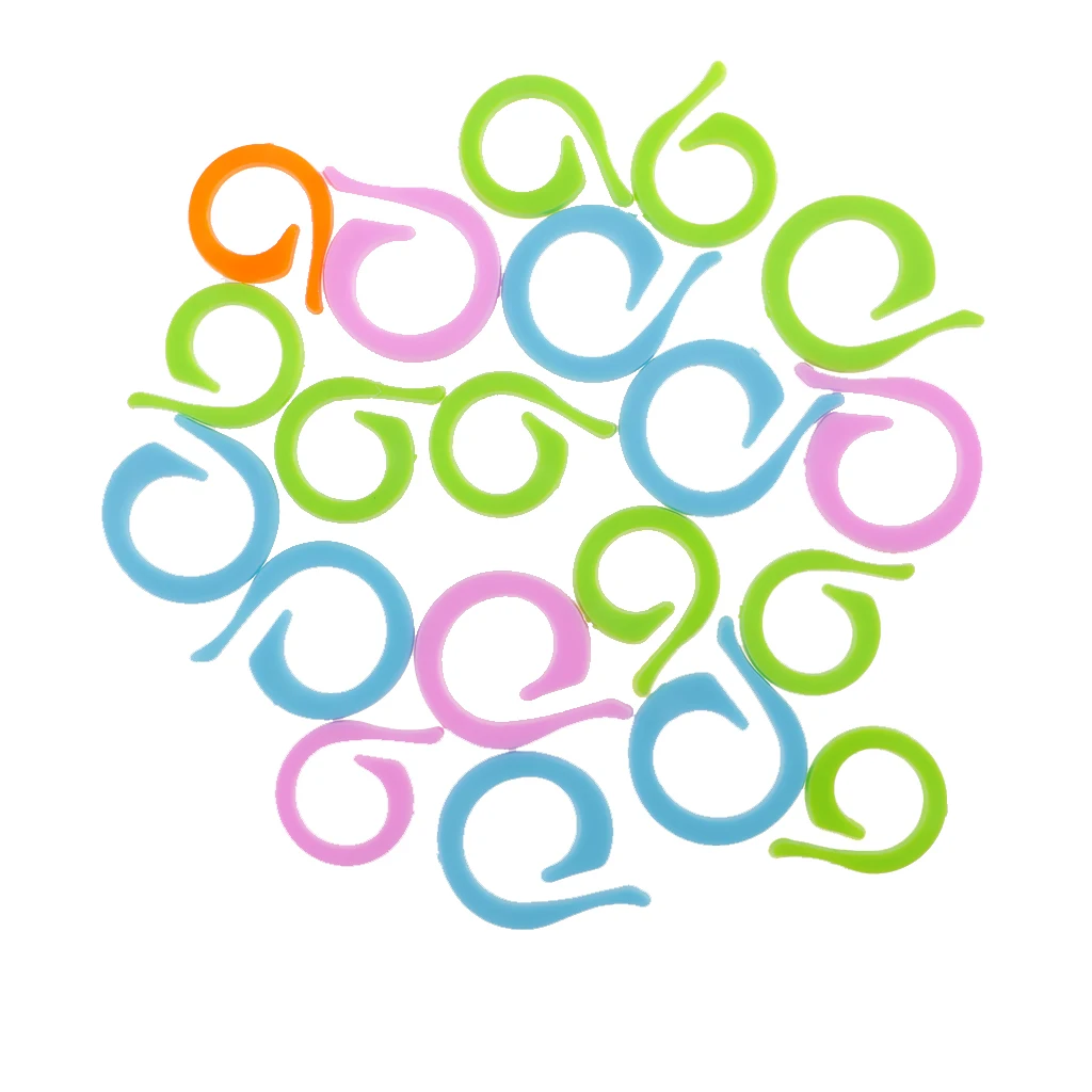 fityle 40pcs 2 Sizes Plastic Split Stitch Ring Crochet Knitting Markers Tools