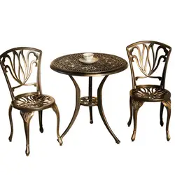 Сад литой алюминиевый стол и стулья из трех частей suite европейском стиле открытая терраса под открытым небом чайный столик сочетание