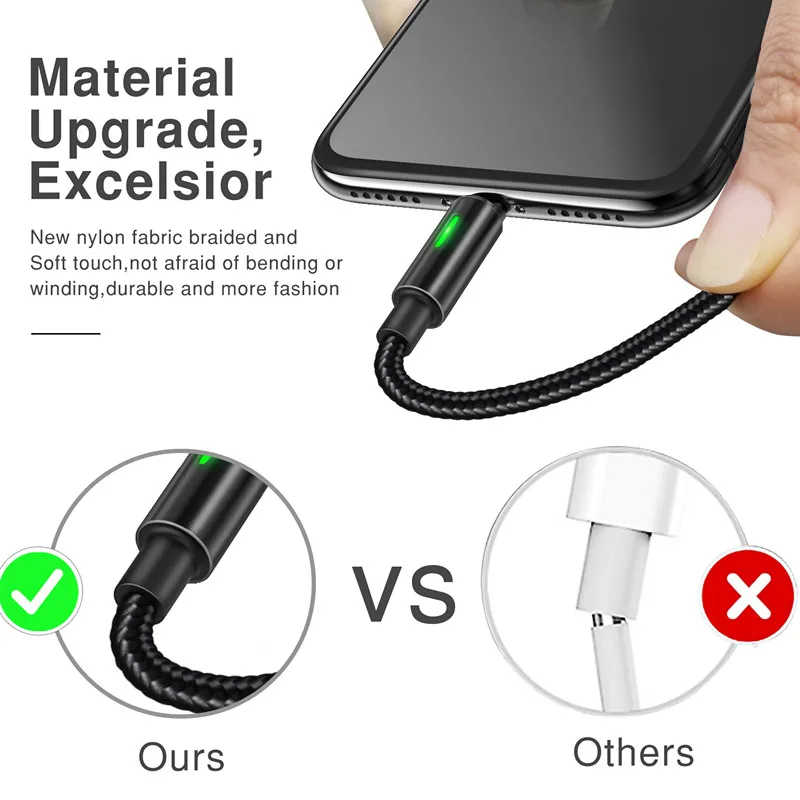 MCDODO السيارات افصل USB كابل الشاحن ل فون Xs ماكس XR 8 زائد كابل سريع شاحن آيفون 6 6 S الهاتف المحمول كابل بيانات