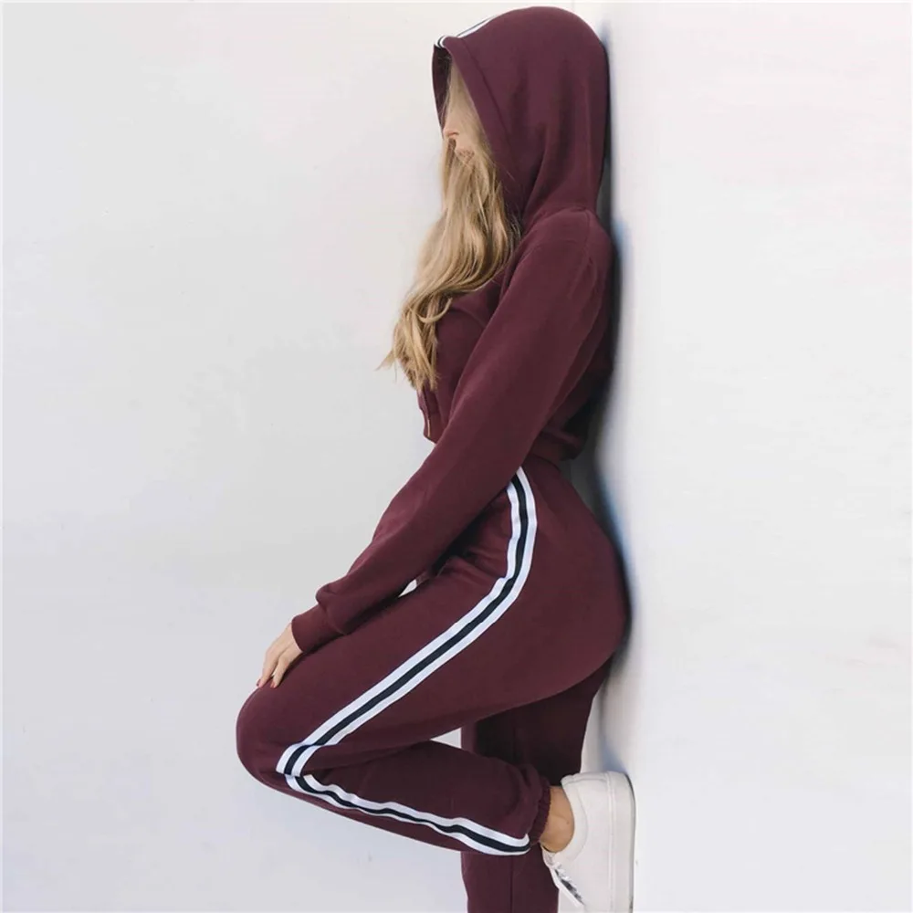Fashion Women's Pink Hoodies Sets Casual Sweatshirt Set Harajuku Tracksuit Pullover Hoody Sets