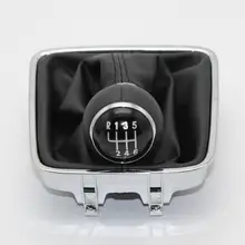 Para VW Golf Plus 2005 2006 2007 2008 2009 2010 2011 2012 2013 2014 Car-Styling 6 Velocidad Palanca de Cambios Del Coche Palanca de cambios de Cuero de Arranque