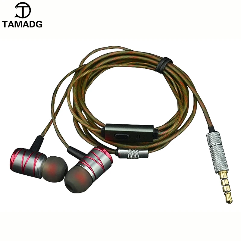 HIFI Metal auriculares Super DJ music earphone shocking anti-noise wired headset microphone Mobile smartphone Phone Earphones |