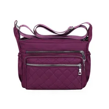 Водонепроницаемая оксфордская сумка через плечо, однотонная фиолетовая Линь, вместительные сумки с большим количеством застежек-молний, Женская винтажная сумка для отдыха