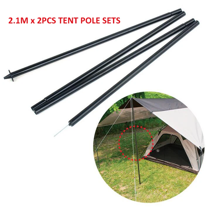 Tent Poles 2pcs/pair Thicken Outdoor Camping Tent Poles Iron Tent
