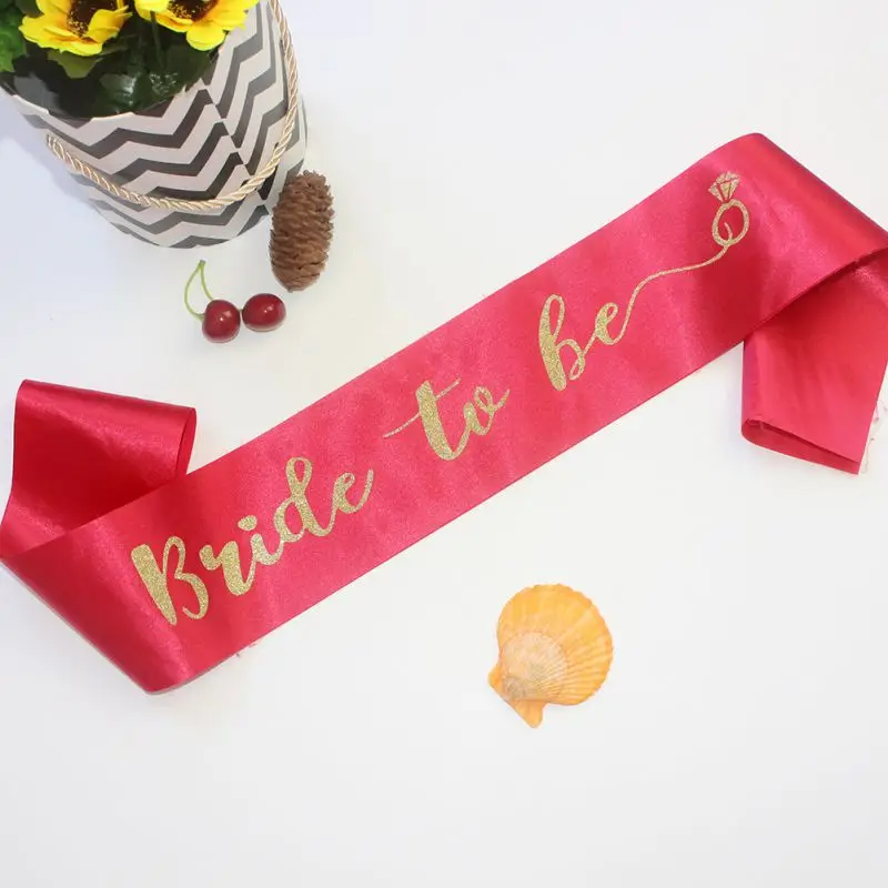 

Satin Bride to Be Sash Banner with Diamond Ring Bachelorette Party Sash Hen Party Wedding Bridal Shower Black with Gold Letter