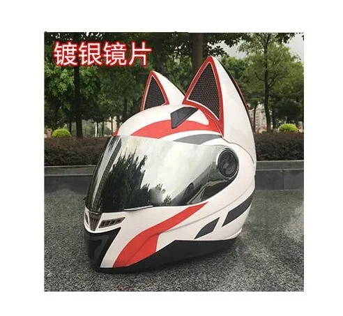 NITRINOS мотоциклетный шлем для мужчин и женщин, гоночный шлем, четыре сезона, защитный шлем, кошачий ушной шлем - Цвет: 2