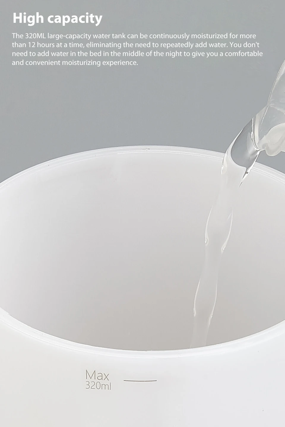 Original Xiaomi Uildford tabletop Humidifier 320ML protable quiet Air Purifying with Night light for Air-conditioned household (9)