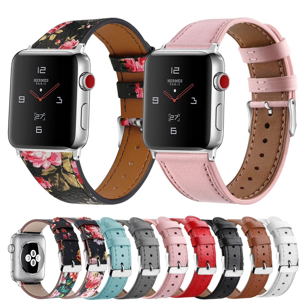Кожаный ремешок для часов Apple Watch 44 мм 42 40 38 кожаный iWatch 4 3 2 1 серия|Ремешки часов| |
