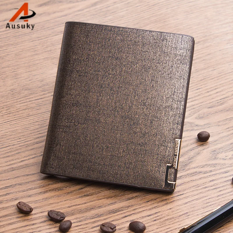 

Luxury gold color PU Leather Men Wallets Designer Brand Credit Card Holder Male Purses Men Bags carteira masculina wallets 40