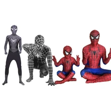 Red Black Spiderman Costume Spider Man Suit Spider-man Costumes Adults Children Kids Spider-Man Cosplay Clothing Venom-Spiderman