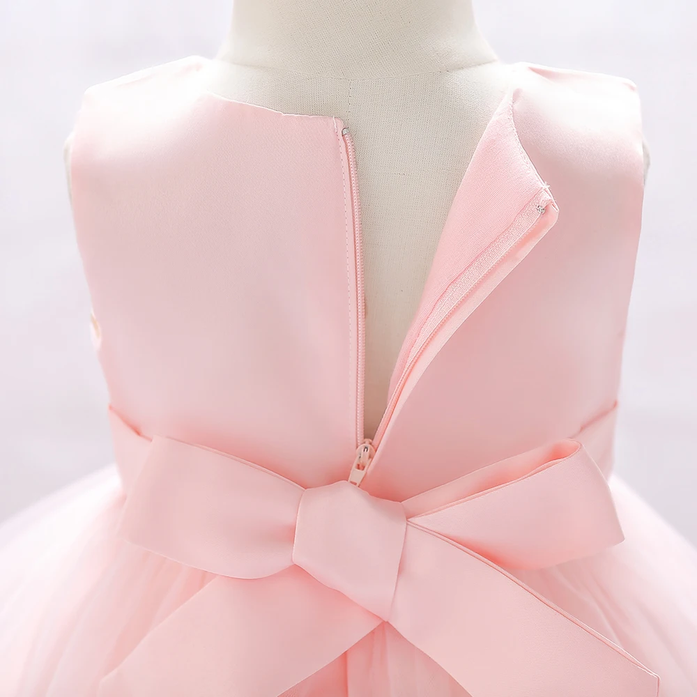 Новинка года, платья для маленьких девочек милое кружевное праздничное платье принцессы без рукавов Детское кружевное Бальное Платье До Колена, детское платье розовое платье с цветочным рисунком