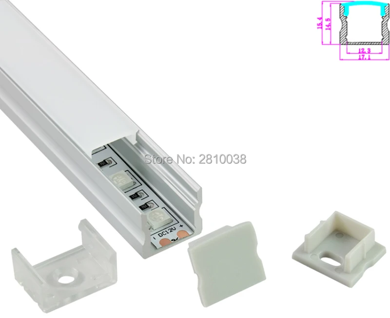 

10 x 1M Sets/Lot Square Anodized aluminium Led profiles AL6063 led Channel profile for recessed wall or flooring lights