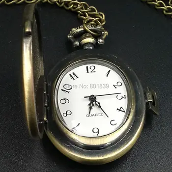 

Bronze Tone Ladies Women Vintage Style Oval Quartz Pocket Watch Necklace Chain New Nice Xmas Gift Wholesale Price H129