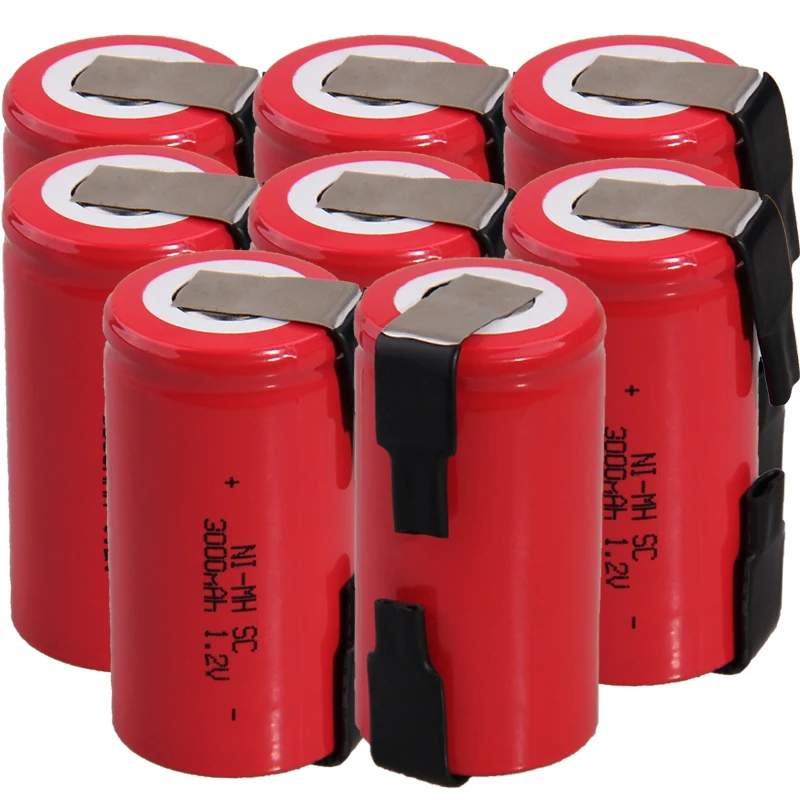 

Real capacity 8 pcs SC battery 1.2v batteries rechargeable 3000mAh nimh battery akkumulator for power tools